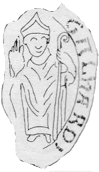 fragment du sceau de Gaillard, évêque d'Angoulême