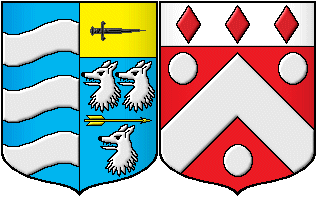 blason d'alliance Bodard de la Jacopière et du Rousseau de Ferrières