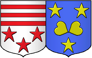 blason d'alliance des familles de Mascureau, et de Montmillon de la Paillerie